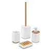 Accessori bagno in set completo da 4 pezzi in abs bianco linea Wave