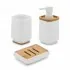 Accessori bagno in set da 3 pezzi in abs bianco linea Wave