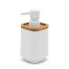 Dispenser sapone da appoggio bianco in abs e bambù Wave