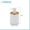 Dispenser sapone da appoggio bianco in abs e bambù Wave