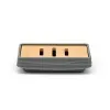 Accessori bagno in set da 3 pezzi in abs grigio linea Wave