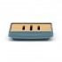 Accessori bagno in set da 3 pezzi in abs turchese cobalto linea Wave
