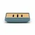 Accessori bagno in set da 3 pezzi in abs turchese cobalto linea Wave