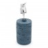 Set accessori bagno dispenser e portaspazzolini turchese cobalto resina effetto pietra Matera