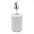 Set accessori bagno dispenser e portaspazzolini bianco in resina effetto pietra Matera