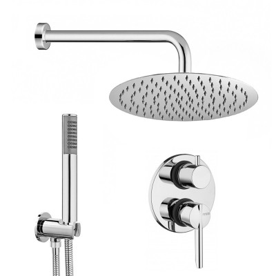 Set doccia incasso completo tondo Serena con soffione 25 cm e kit doccetta