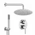 Set doccia incasso completo tondo Serena con soffione 20 cm e kit doccetta