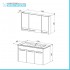 Mobile bagno sospeso 100 cm grigio effetto legno con armadietto a specchio Sofia