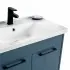 Mobile bagno sospeso 65 cm blu effetto legno con armadietto a specchio Sofia
