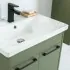 Mobile bagno sospeso 65 cm verde effetto legno con armadietto a specchio Sofia