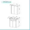 Mobile bagno sospeso 70 cm bianco lucido con armadietto a specchio Clip