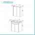 Mobile bagno sospeso 70 cm bianco lucido con armadietto a specchio Clip
