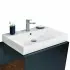 Mobile bagno sospeso 100 cm antracite e noce canaletto con lavabo e specchio Monza