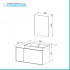 Mobile bagno sospeso 100 cm antracite e noce canaletto con lavabo e specchio Monza