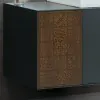 Mobile bagno sospeso 100 cm antracite e noce canaletto con lavabo e specchio Monza