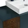 Mobile bagno sospeso 100 cm antracite e noce canaletto con lavabo e specchio Monza