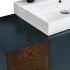 Mobile bagno sospeso 100 cm antracite e noce canaletto con lavabo e specchio Monza