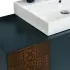 Mobile bagno sospeso 100 cm antracite e noce canaletto con lavabo e specchio Monza