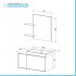 Mobile bagno sospeso 100 cm antracite e noce canaletto con lavabo e specchio led Monza