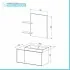 Mobile bagno sospeso 100 cm antracite e noce canaletto con lavabo e specchio led Monza