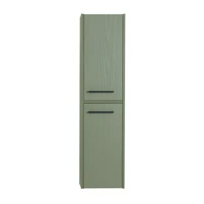 Colonna bagno sospesa 140 cm verde effetto legno 2 ante soft-close Sofia