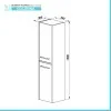 Colonna bagno sospesa 140 cm verde effetto legno 2 ante soft-close Sofia