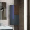 Colonna bagno sospesa 90 cm antracite e noce canaletto 2 ante push-pull Monza