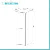 Colonna bagno sospesa 90 cm antracite e noce canaletto 2 ante push-pull Monza