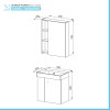 Mobile bagno sospeso salvaspazio 55 cm bianco lucido con specchio Strada
