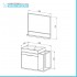 Mobile bagno sospeso 80 cm in legno e metallo nero con specchio Zante