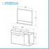 Mobile bagno sospeso 100 cm in legno e metallo nero con specchio Zante