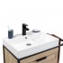 Mobile bagno sospeso 100 cm in legno e metallo nero con specchio Zante