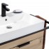 Mobile bagno sospeso 100 cm in legno e metallo nero con specchio Zante