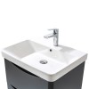 Mobile bagno sospeso 80 cm antracite con specchio a filo Zen