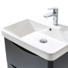 Mobile bagno sospeso 80 cm antracite con specchio a filo Zen