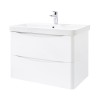 Mobile bagno sospeso 80 cm bianco lucido con specchio reversibile Zen