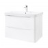 Mobile bagno sospeso 80 cm bianco lucido con specchio reversibile Zen