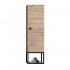 Colonna bagno sospesa 125 cm stile industrial in legno e metallo nero Zante