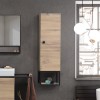 Colonna bagno sospesa 125 cm stile industrial in legno e metallo nero Zante