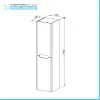 Colonna bagno sospesa 140 cm grigio lucido 2 ante soft-close Stillo