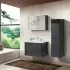 Colonna bagno sospesa 140 cm antracite lucido 2 ante soft-close Stillo