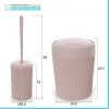 Set accessori bagno scopino e pattumiera rosa in plastica Ring
