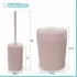 Set accessori bagno scopino e pattumiera rosa in plastica Ring