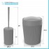 Set accessori bagno scopino e pattumiera grigio in plastica Ring