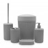 Set accessori bagno scopino e pattumiera grigio in plastica Ring