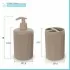 Set accessori appoggio dispenser e portaspazzolini tortora in plastica Ring