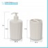 Accessori bagno appoggio in set completo 5 pezzi beige in plastica Ring