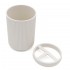Accessori bagno appoggio in set completo 5 pezzi beige in plastica Ring