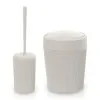 Set accessori bagno scopino e pattumiera beige in plastica Ring