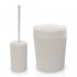 Set accessori bagno scopino e pattumiera beige in plastica Ring